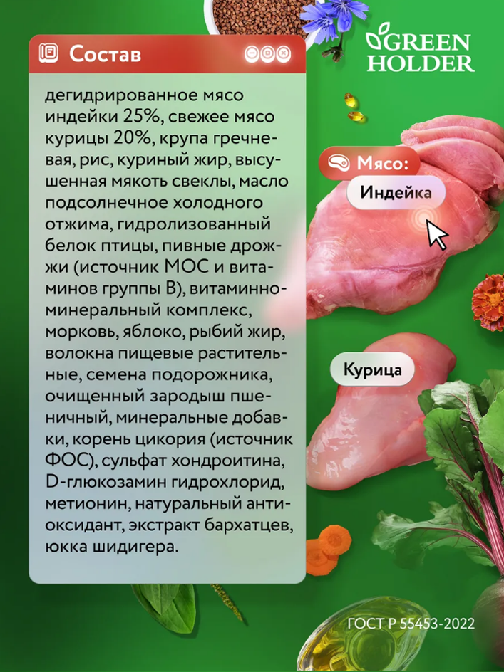 Корм для взрослых собак крупных пород весом 25-45 кг