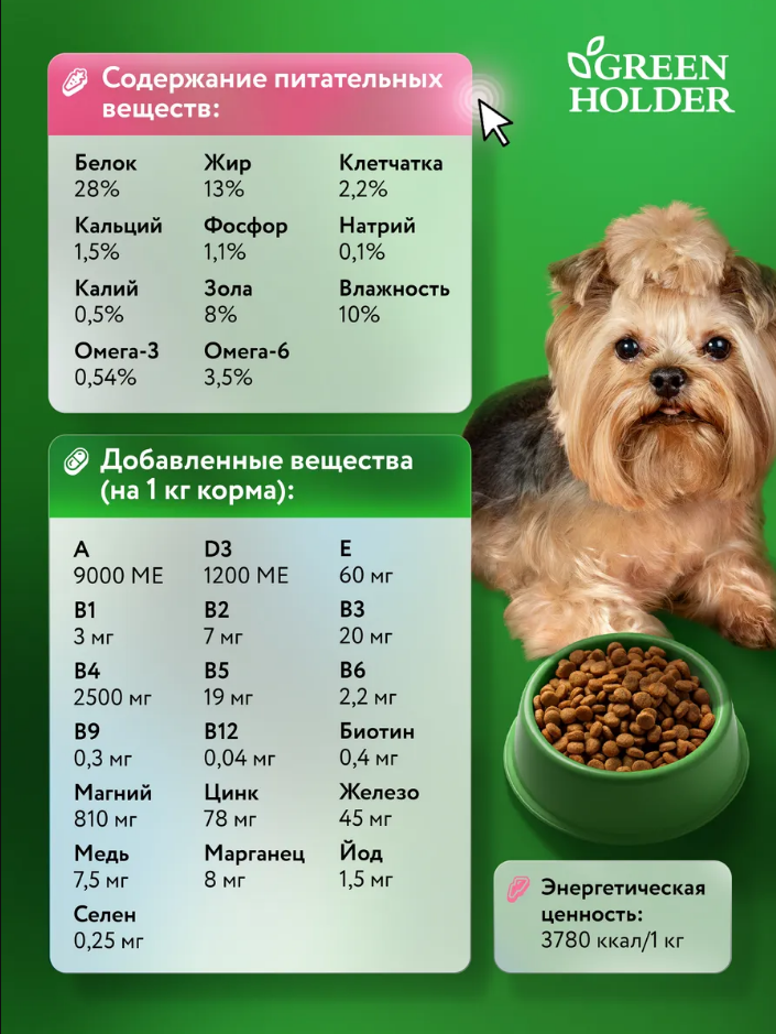 Корм для взрослых собак мелких пород весом до 10 кг